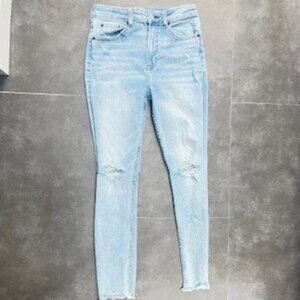 GAP Sky High Skinny Ankle Jeans – Girls Size 14 Distressed Light Wash